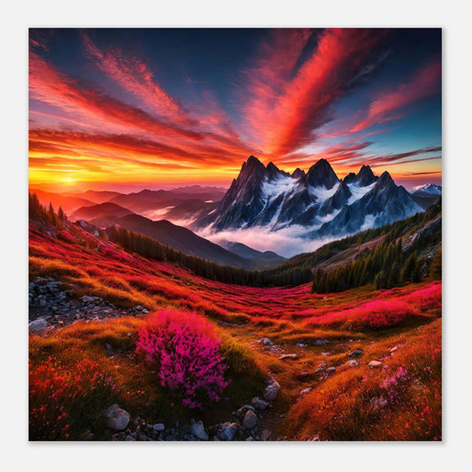 Moderner Forex-Druck - Bergpanorama - Foto Stil, KI-Kunst - RolConArt, Landschaften,