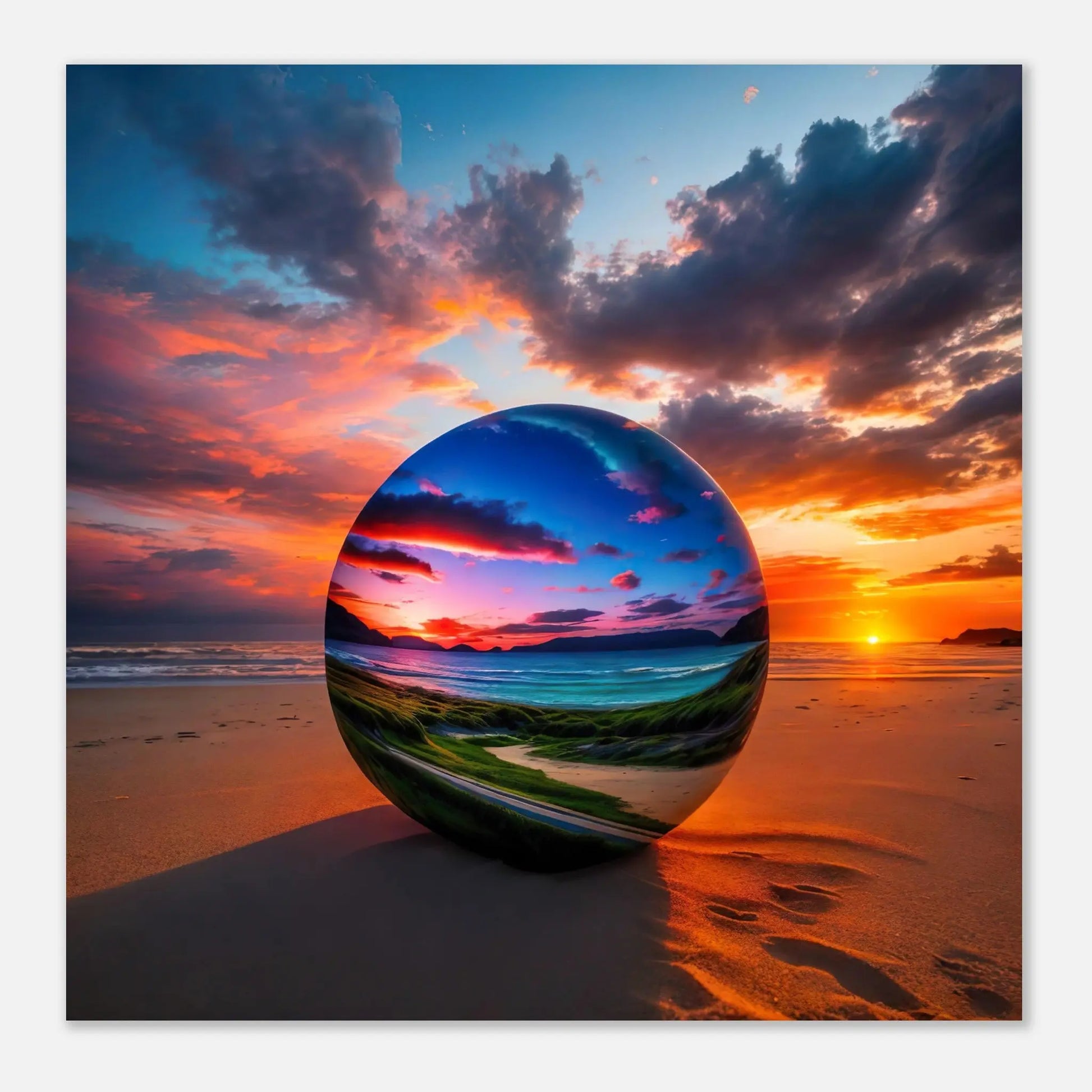 Moderner Forex-Druck - Strandlandschaft - Foto Stil, KI-Kunst - RolConArt, Landschaften,