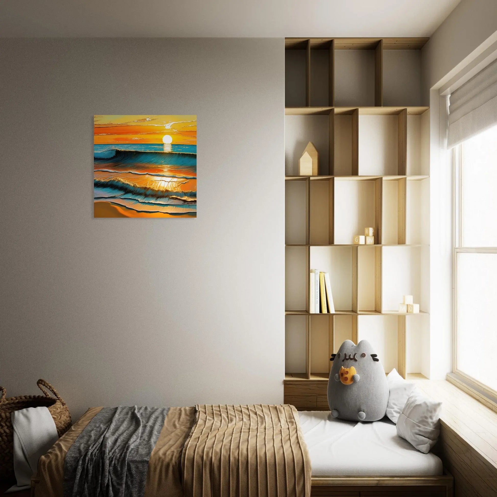 Moderner Forex-Druck - Kraftvolles Meer - Digitaler Stil, KI-Kunst - RolConArt, Landschaften,