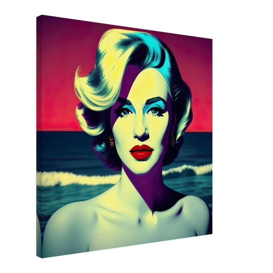 Leinwandbild - Frauenporträt im Retro Stil, KI-Kunst - RolConArt, Retro - Porträts,