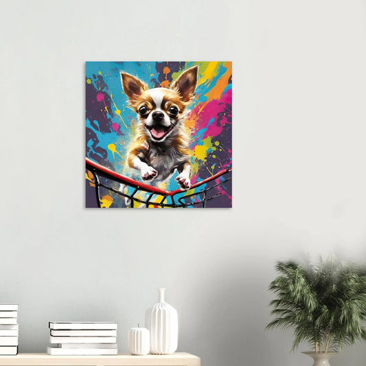 Aluminiumdruck - Chihuahua - Splash Art Stil, KI-Kunst RolConArt