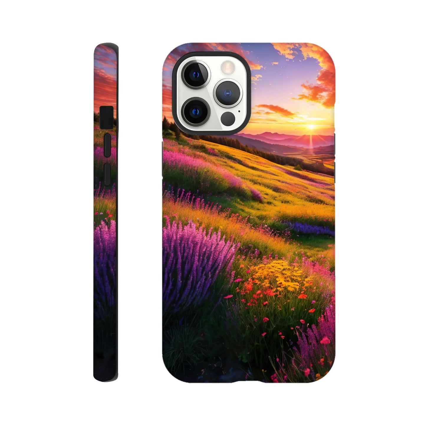 Smartphone-Hülle "Hart" - Berglandschaft - Foto Stil, KI-Kunst RolConArt, Landschaften, iPhone-12-Pro-Max