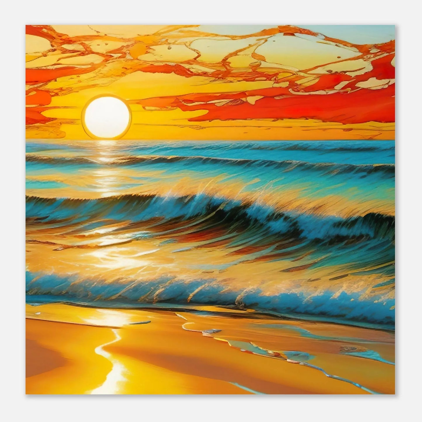 Moderner Forex-Druck - Kraftvolles Meer - Digitaler Stil, KI-Kunst - RolConArt, Landschaften,