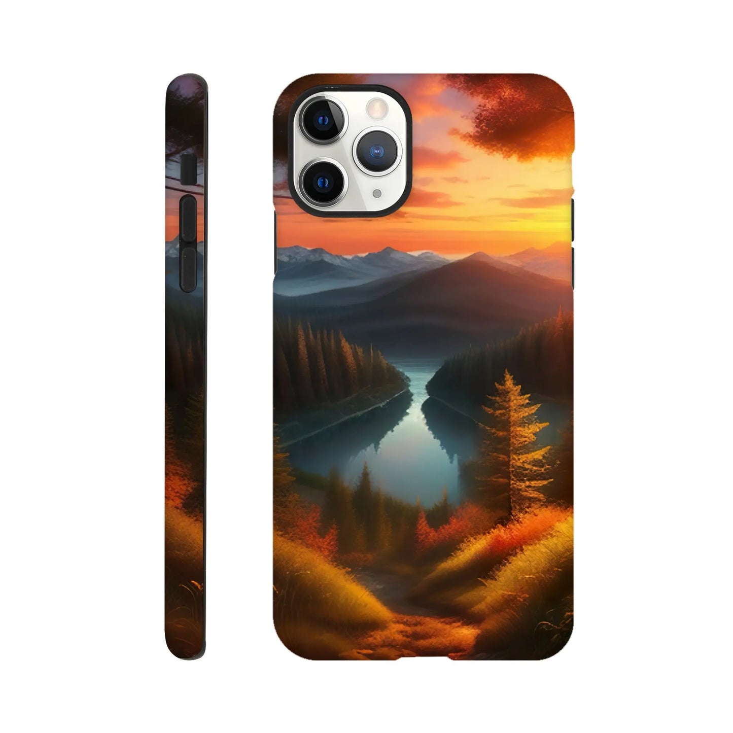 Smartphone-Hülle "Hart" - Bergpanorama - Digitaler Stil, KI-Kunst RolConArt, Landschaften, iPhone-11-Pro-Max