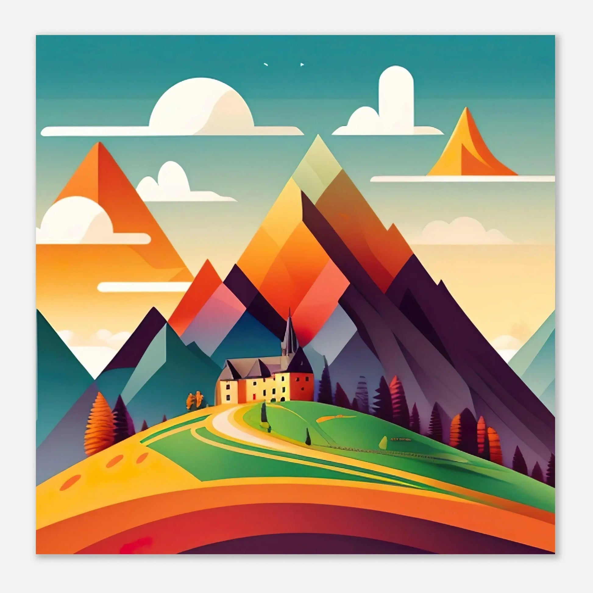 Moderner Forex-Druck - Landschaft - Digitaler Stil, KI-Kunst - RolConArt, Landschaften,