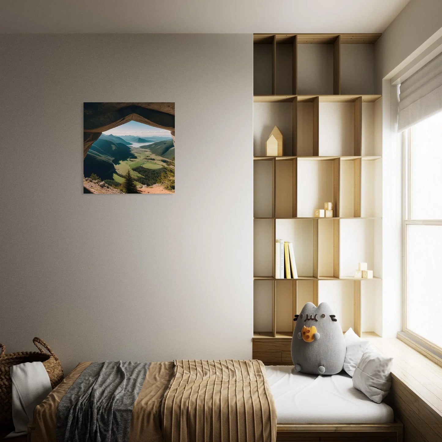 Moderner Forex-Druck - Bergpanorama - Foto-Stil, KI-Kunst - RolConArt, Landschaften,