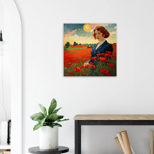 Moderner Forex-Druck - Blühende Landschaft - Malerischer Stil, KI-Kunst - RolConArt, Landschaften, 60x60-cm-24x24-Schwarz