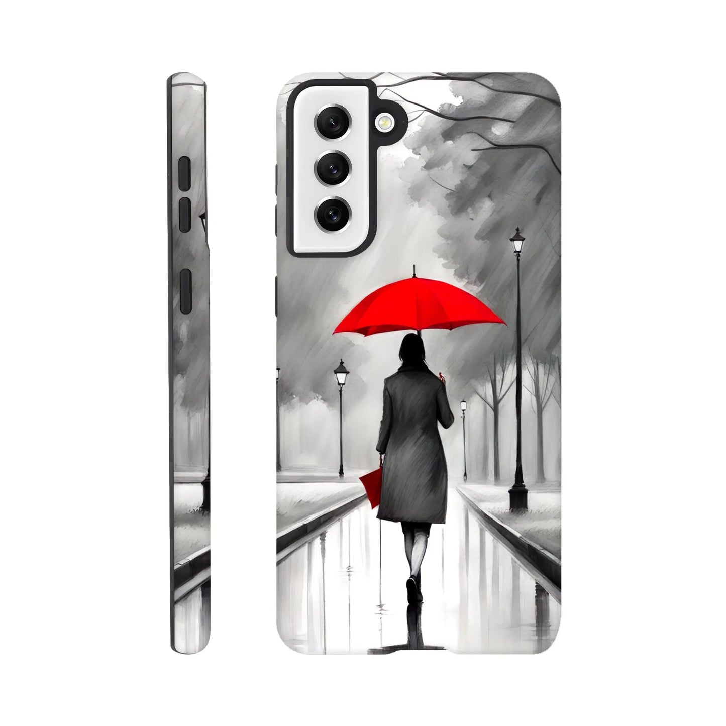 Smartphone-Hülle "Hart" - Frau Im Park - Malerischer Stil, KI-Kunst RolConArt, Malerischer Stil - Porträts, Galaxy-S21-Plus