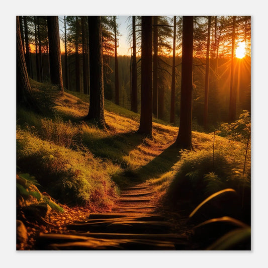 Moderner Forex-Druck - Waldlandschaft - Foto Stil, KI-Kunst - RolConArt, Landschaften,