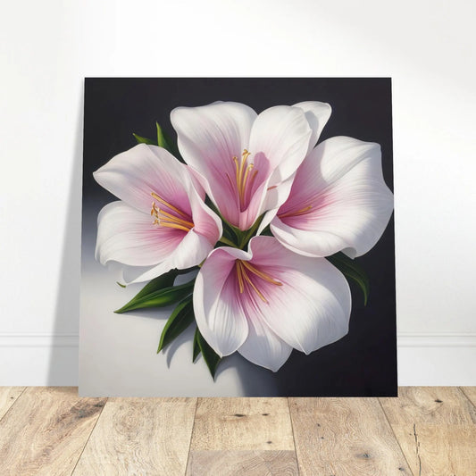 Aluminiumdruck - Weiße Lilien - Digitaler Stil, KI-Kunst - RolConArt, Pflanzen,