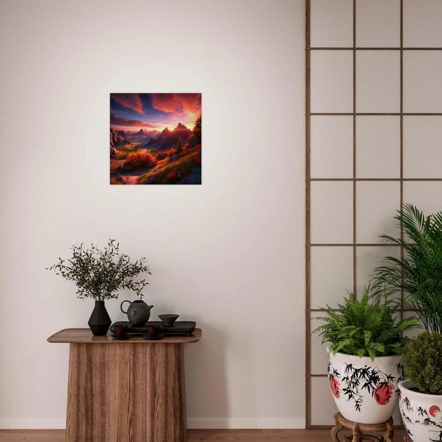 Moderner Forex-Druck - Bergpanorama - Foto Stil, KI-Kunst - RolConArt, Landschaften,