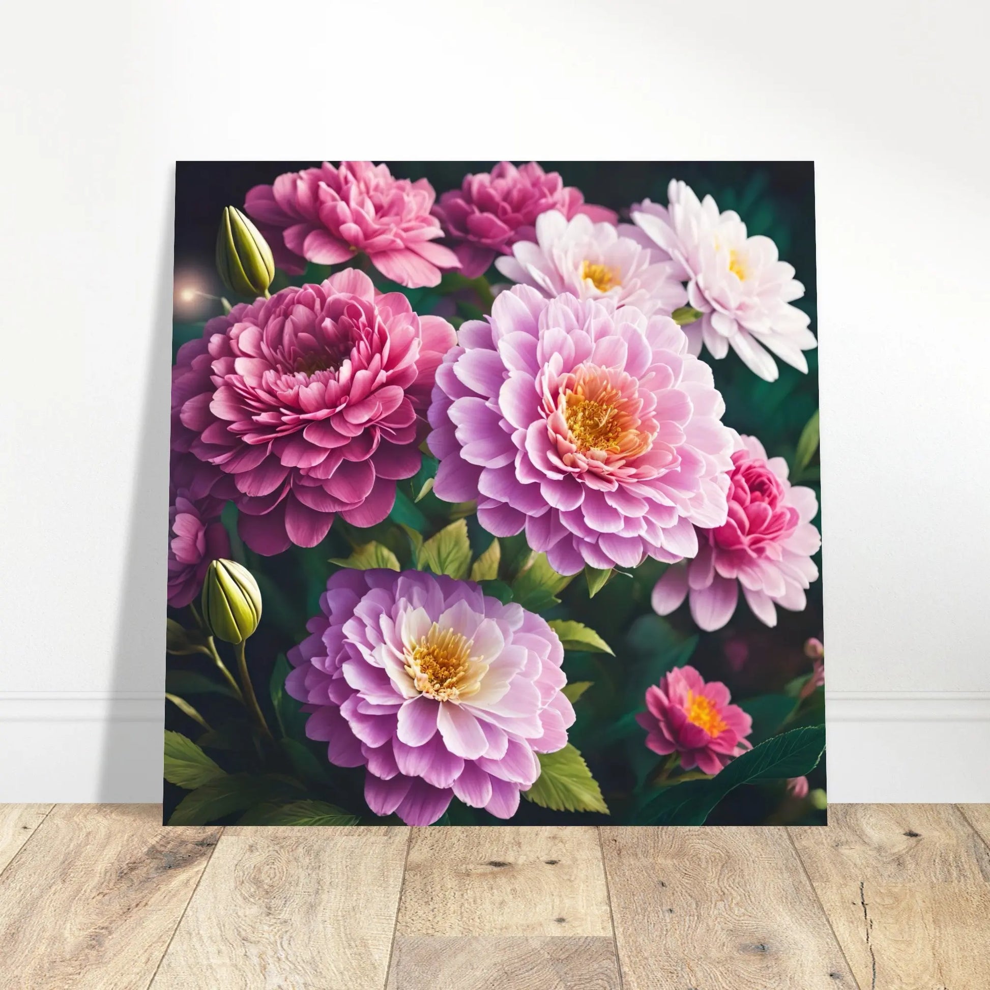 Aluminiumdruck - Blumen Vielfalt - Foto Stil, KI-Kunst - RolConArt, Pflanzen,