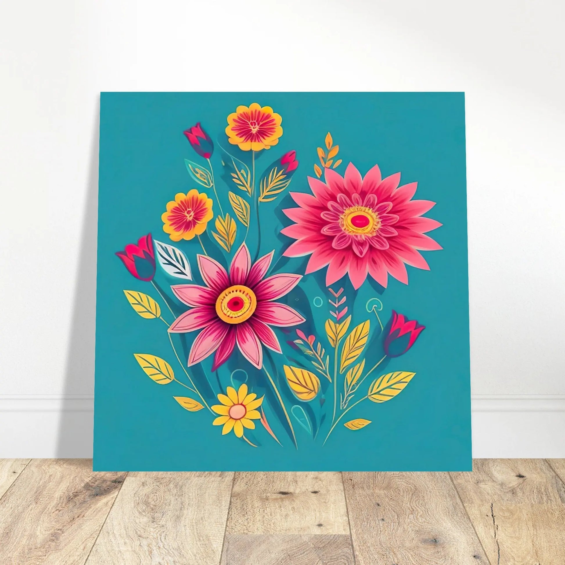 Aluminiumdruck - Blumen Vielfalt - Digitaler Stil, KI-Kunst - RolConArt, Pflanzen,