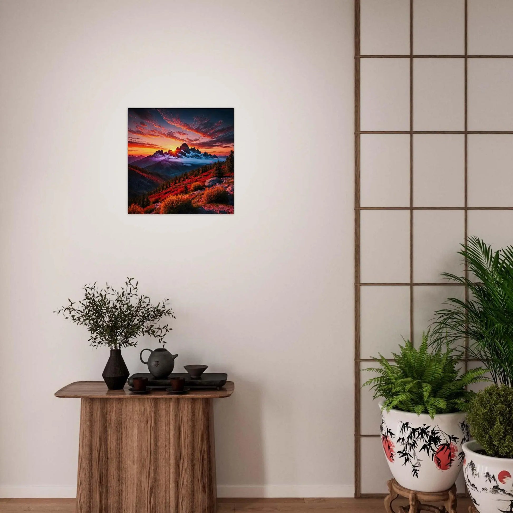 Moderner Forex-Druck - Bergpanorama - Foto Stil, KI-Kunst - RolConArt, Landschaften,