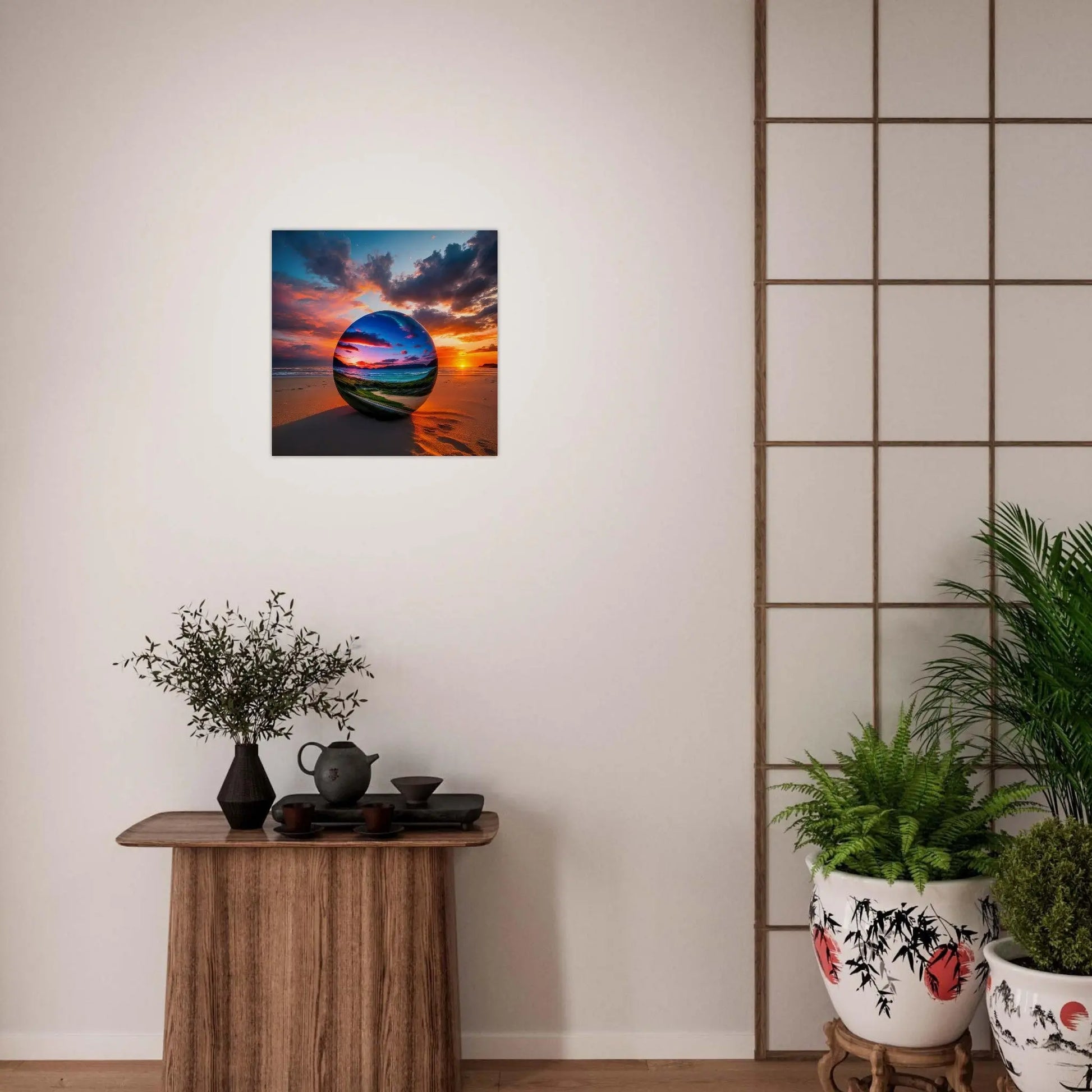 Moderner Forex-Druck - Strandlandschaft - Foto Stil, KI-Kunst - RolConArt, Landschaften,