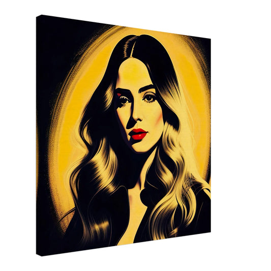Leinwandbild - Frauenporträt im Retro Stil, KI-Kunst - RolConArt, Retro - Porträts,