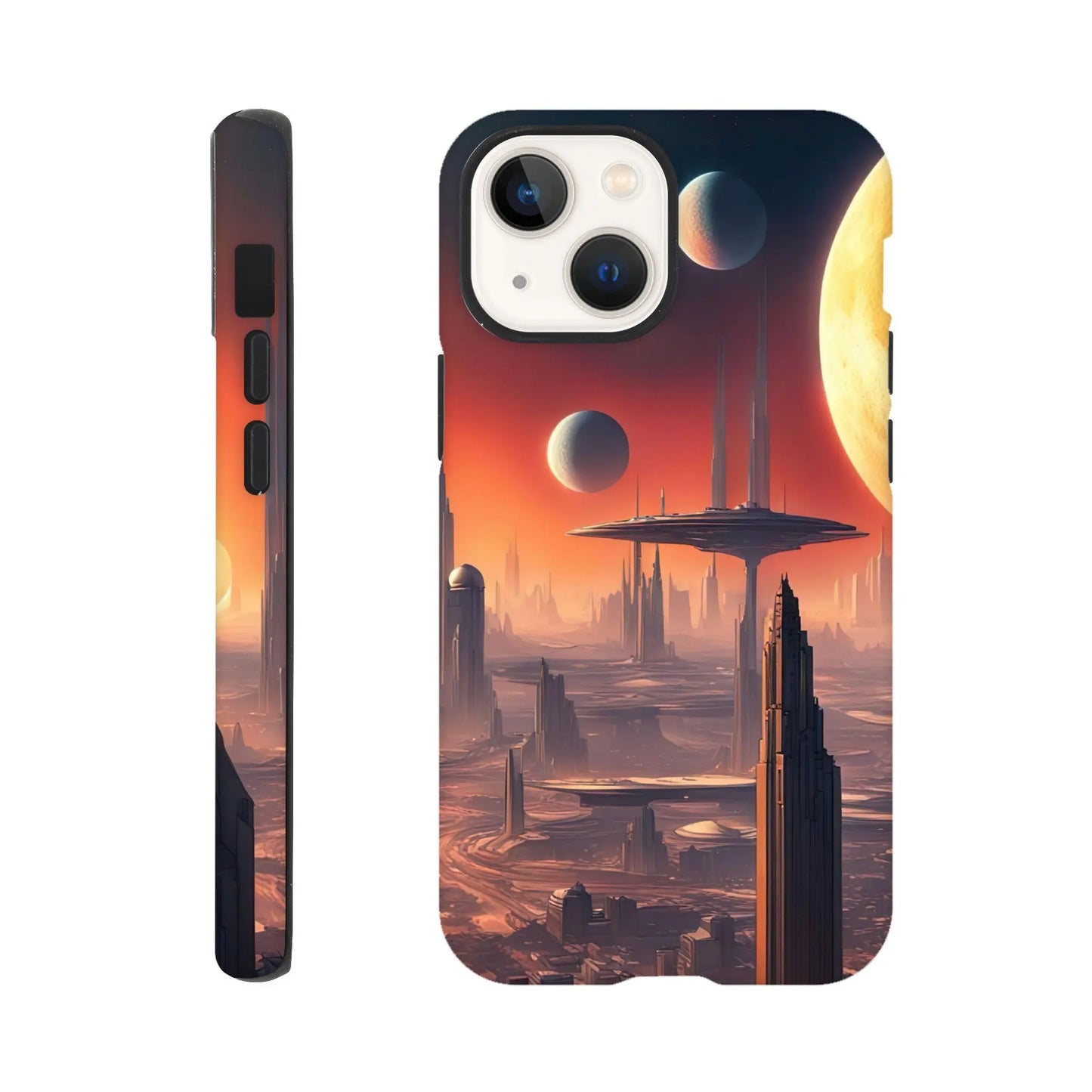 Smartphone-Hülle "Hart" - Andere Welt - Digitaler Stil, KI-Kunst RolConArt, Sci-Fi, iPhone-13-Mini