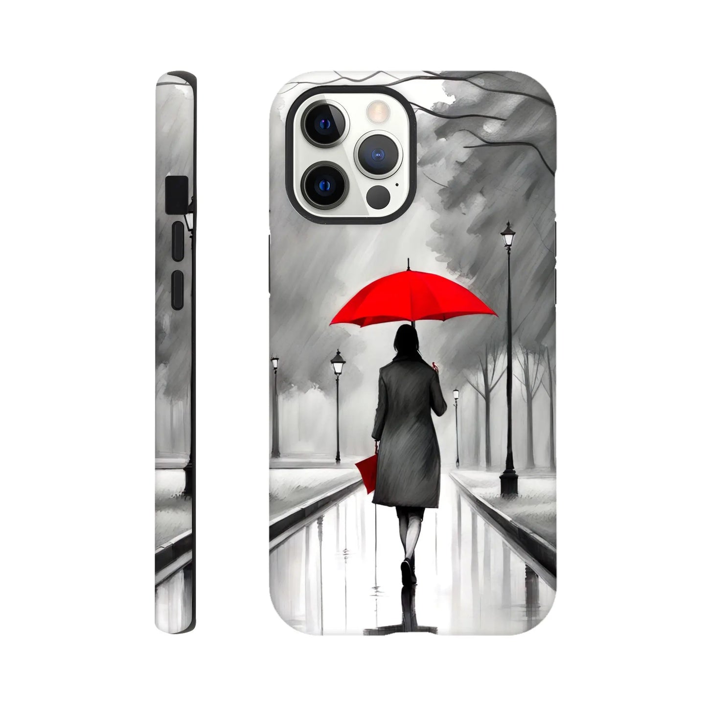 Smartphone-Hülle "Hart" - Frau Im Park - Malerischer Stil, KI-Kunst RolConArt, Malerischer Stil - Porträts, iPhone-12-Pro-Max