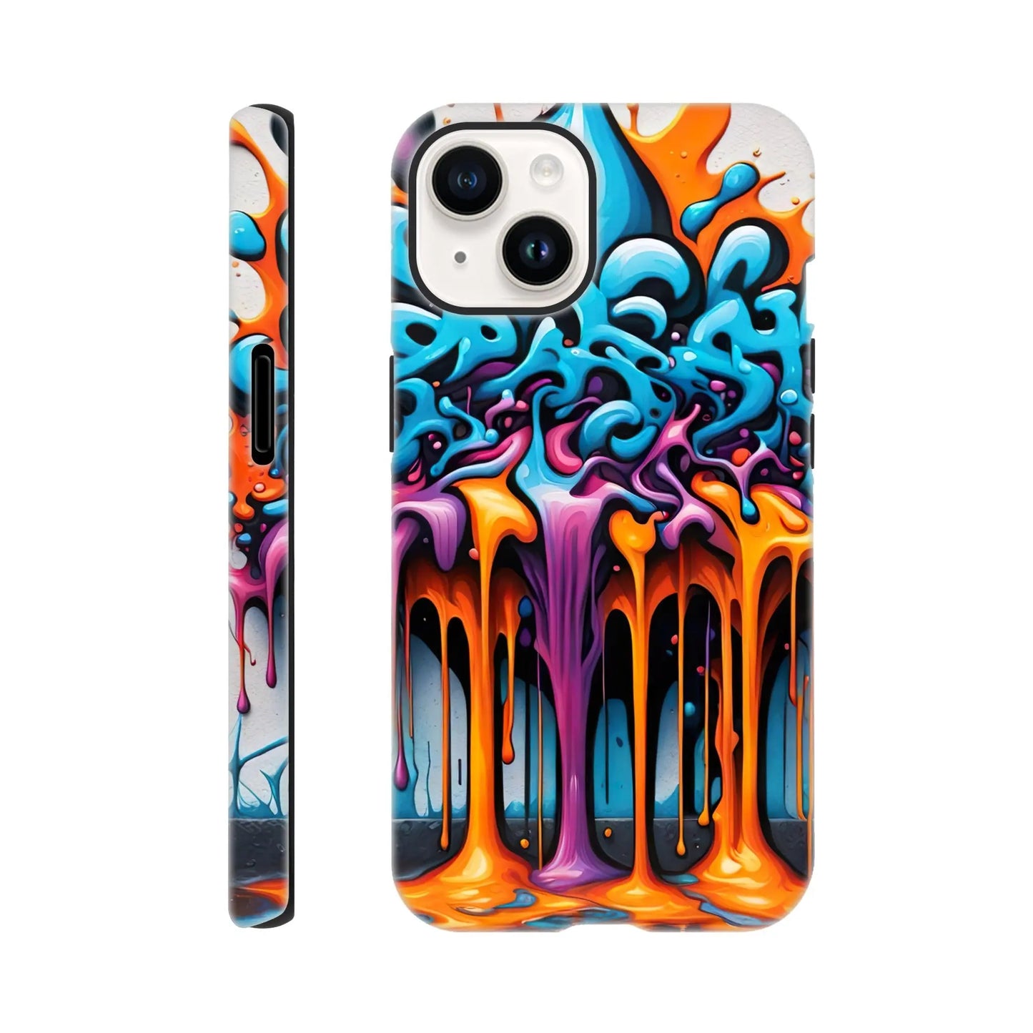 Smartphone-Hülle "Hart" - 3D Graffiti - Splash Art Stil, KI-Kunst RolConArt, Splash Art, iPhone-14
