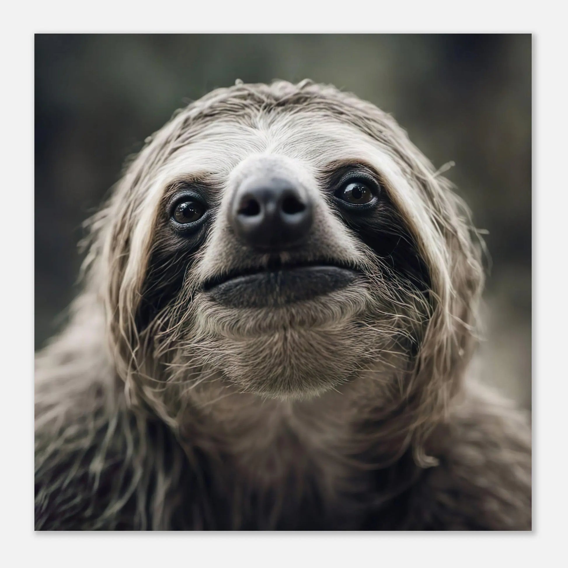 Aluminiumdruck - Faultier - Foto Stil, Tierporträt, KI-Kunst RolConArt