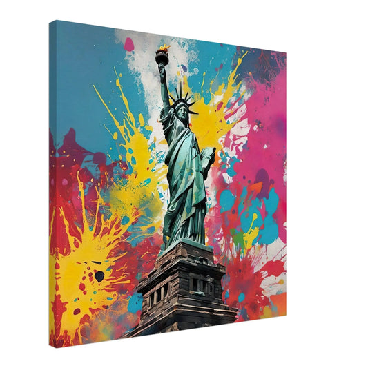 Leinwandbild - Freiheitsstatue - Splash Art Stil, KI-Kunst - RolConArt, Splash Art,