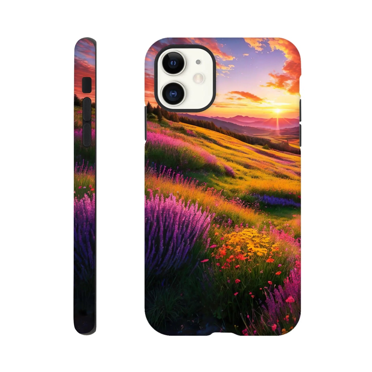 Smartphone-Hülle "Hart" - Berglandschaft - Foto Stil, KI-Kunst RolConArt, Landschaften, iPhone-11