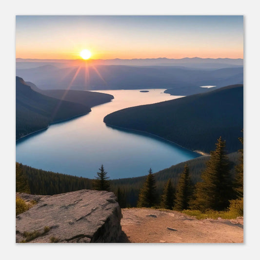 Moderner Forex-Druck - Bergpanorama - Foto-Stil, KI-Kunst - RolConArt, Landschaften,