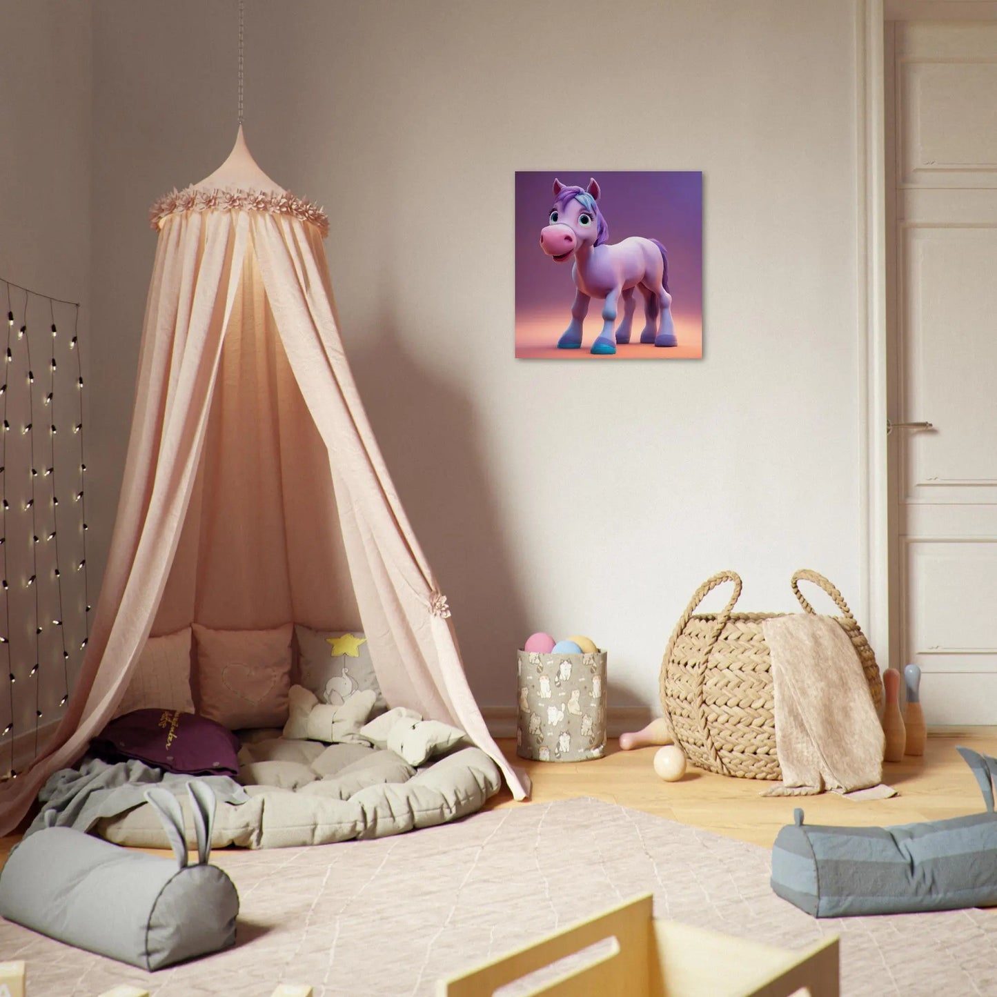 Aluminiumdruck - Pferd - Kinderbild, 3D-Stil, KI-Kunst RolConArt