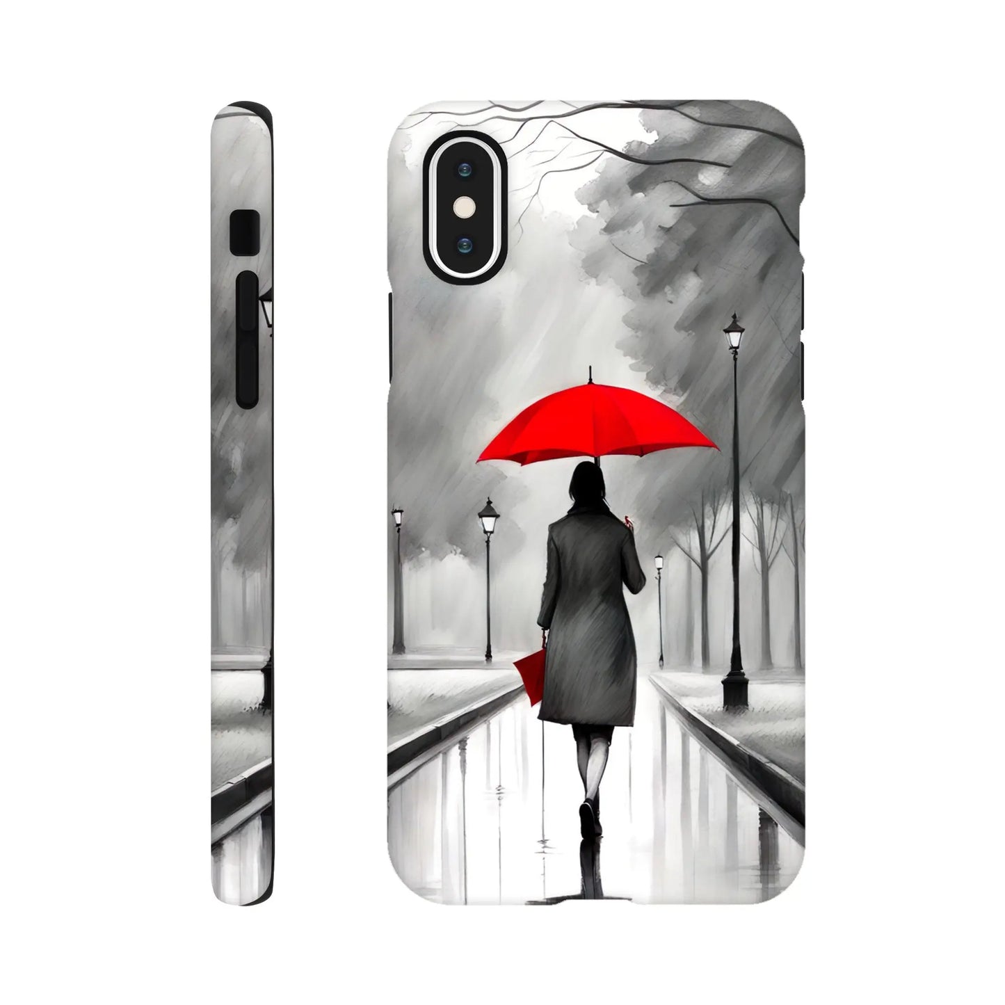 Smartphone-Hülle "Hart" - Frau Im Park - Malerischer Stil, KI-Kunst RolConArt, Malerischer Stil - Porträts, iPhone-X