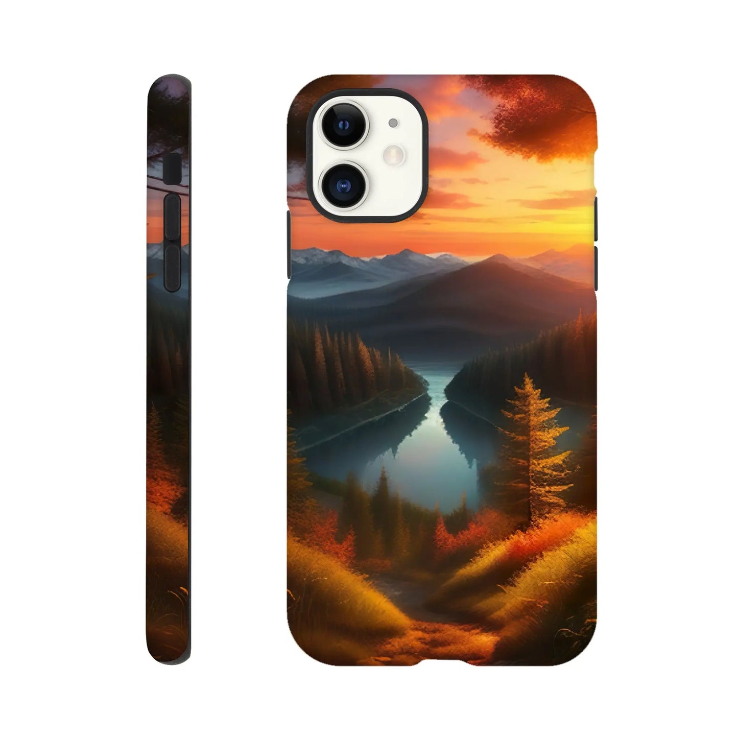 Smartphone-Hülle "Hart" - Bergpanorama - Digitaler Stil, KI-Kunst RolConArt, Landschaften, iPhone-11