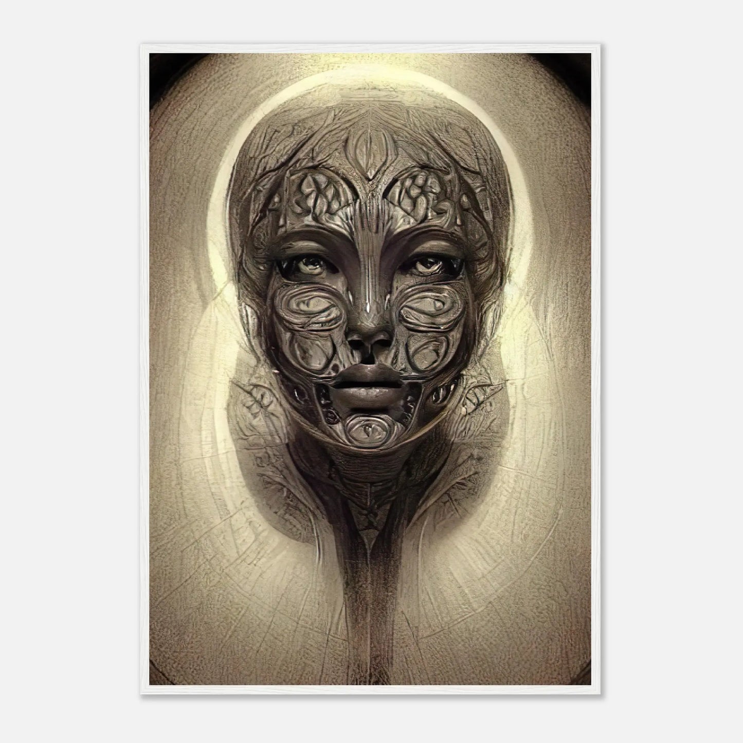 Gerahmtes Premium-Poster - Abstraktes Porträt - Digitaler Stil, KI-Kunst RolConArt