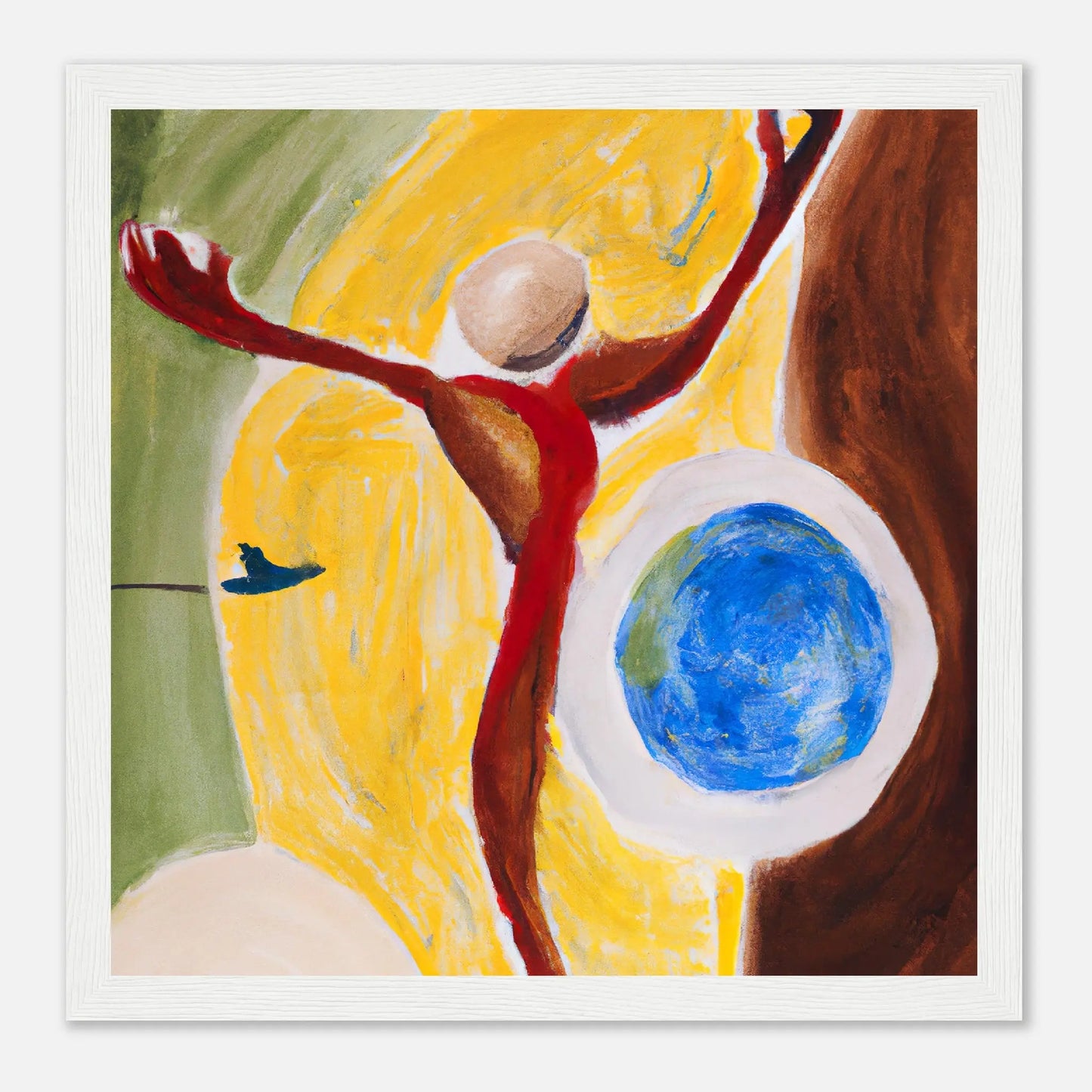 Gerahmtes Premium-Poster - Abstrakt - Malerischer Stil, KI-Kunst - RolConArt, Digitalkunst - Kreative Vielfalt, 30x30-cm-12x12-Weiß