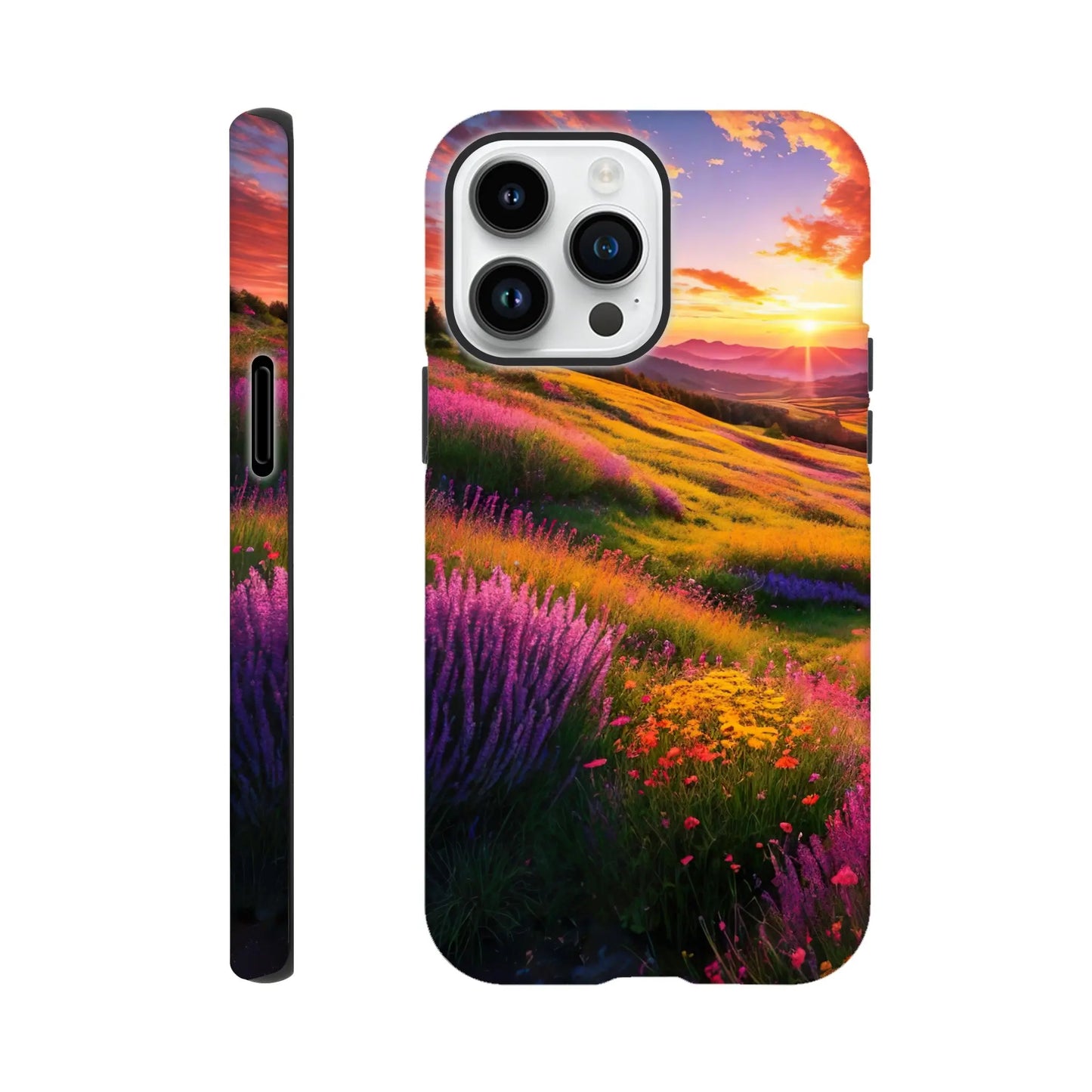 Smartphone-Hülle "Hart" - Berglandschaft - Foto Stil, KI-Kunst RolConArt, Landschaften, iPhone-14-Pro-Max