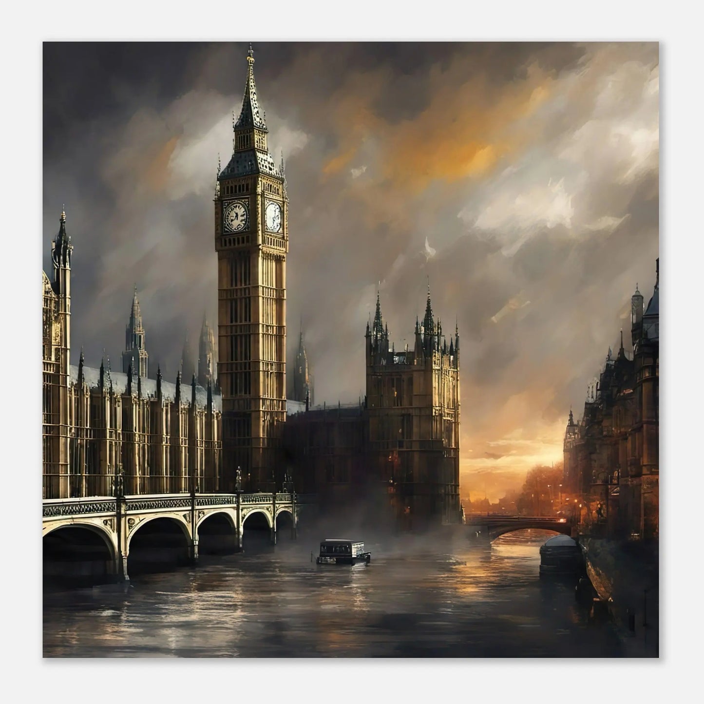 Aluminiumdruck - Historisches London - Digitaler Stil, KI-Kunst RolConArt