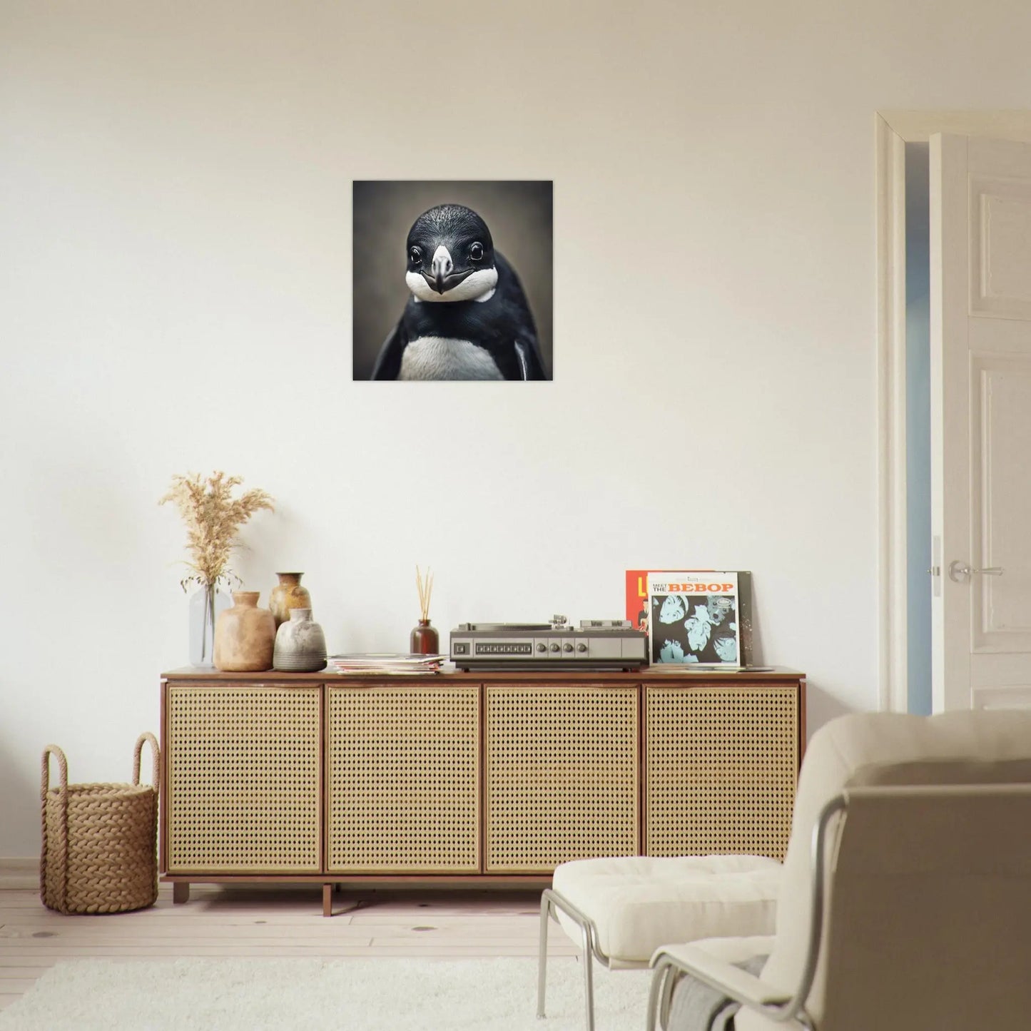 Aluminiumdruck - Pinguin - Foto Stil, KI-Kunst RolConArt