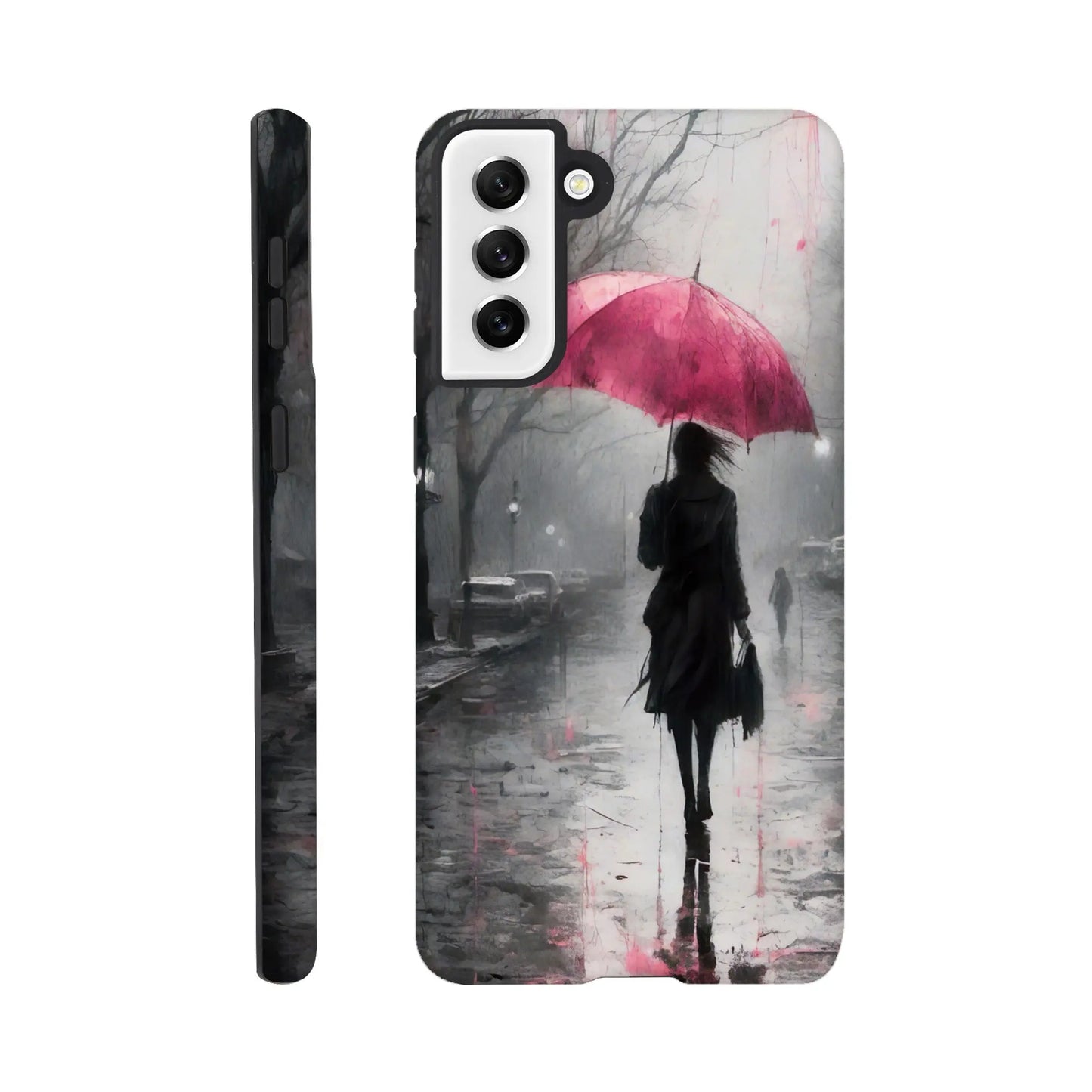 Smartphone-Hülle "Hart" - Frau Im Park - Düsterer Stil, KI-Kunst RolConArt, Malerischer Stil - Porträts, Galaxy-S21-Plus
