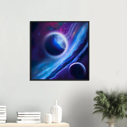 Gerahmtes Premium-Poster - Planet, Weltraum - Digitaler Stil, KI-Kunst - RolConArt, Sci-Fi,