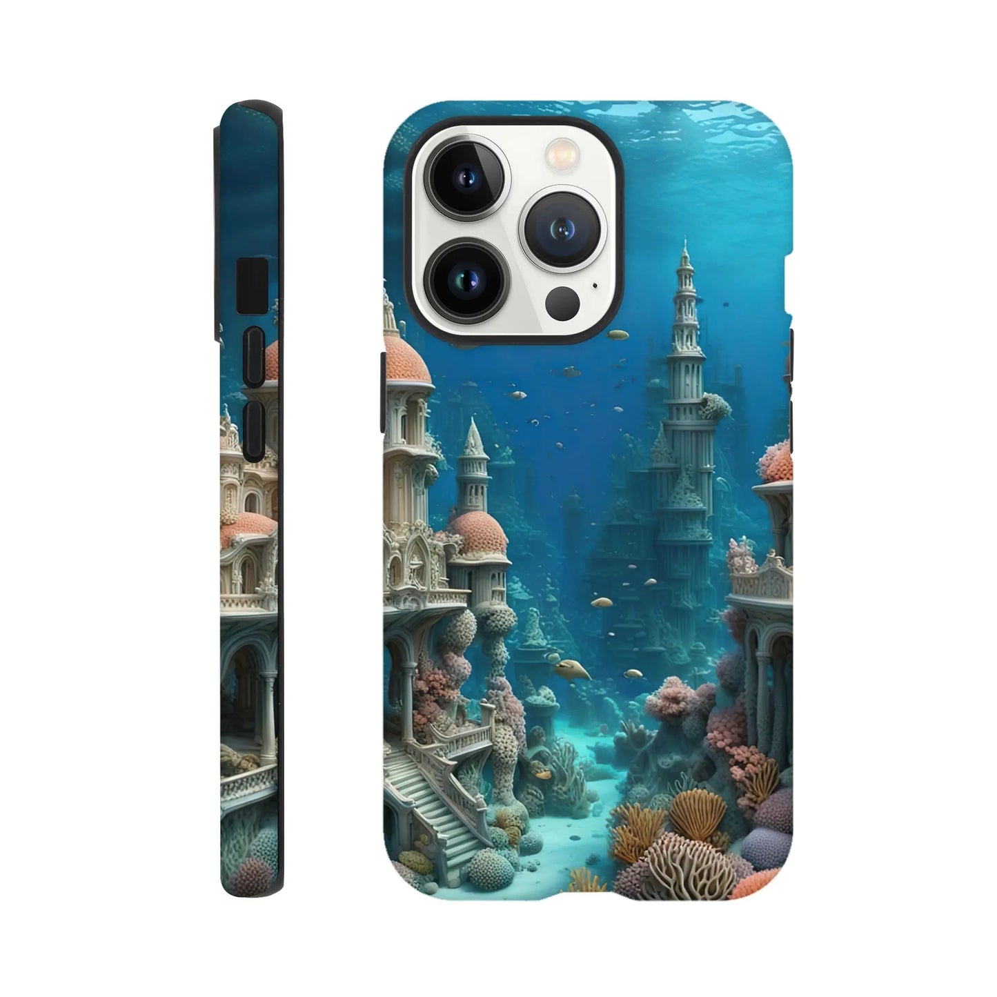 Smartphone-Hülle "Hart" - Unterwasserwelt - Digitaler Stil, KI-Kunst RolConArt, Unterwasserlandschaften, iPhone-13-Pro