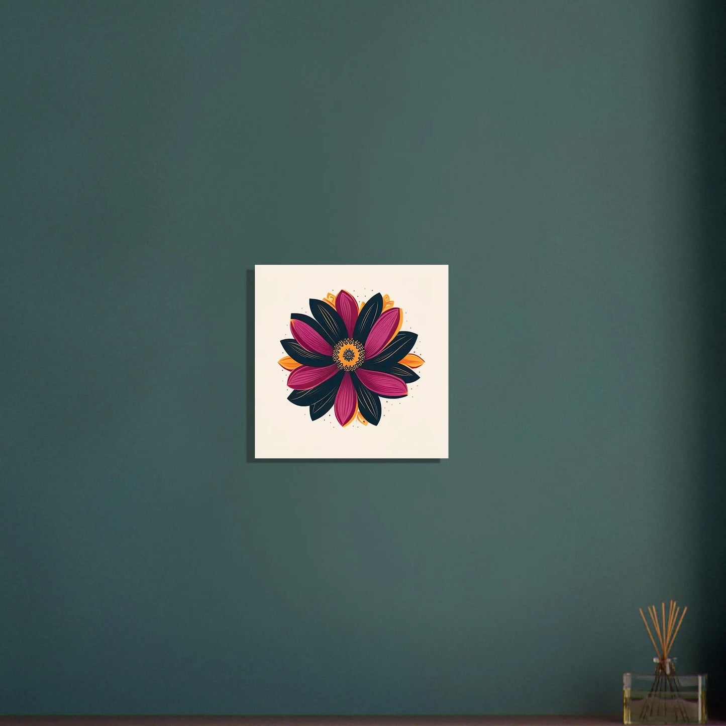 Aluminiumdruck - Blume - Digitaler Stil, KI-Kunst - RolConArt, Pflanzen, 40x40-cm-16x16