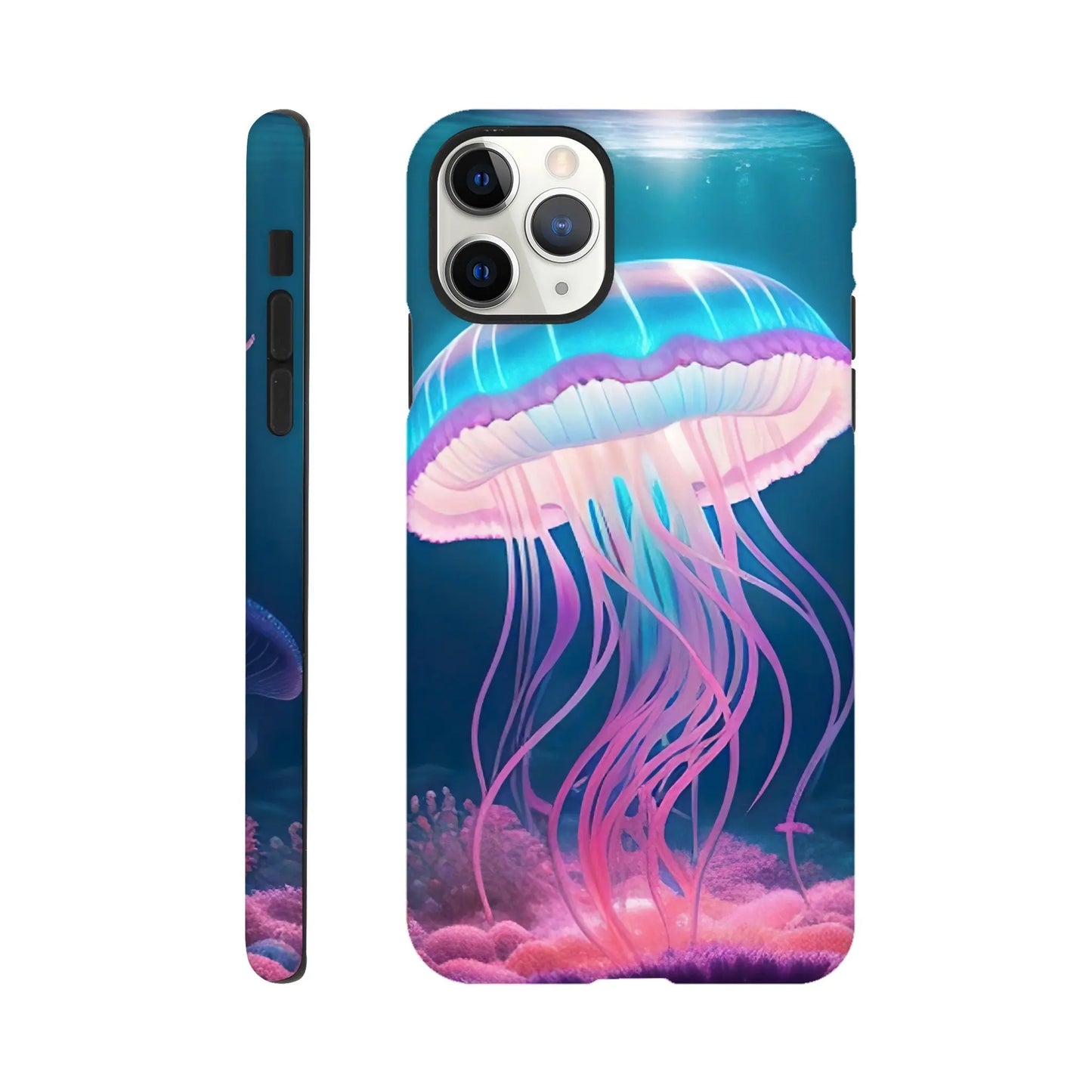 Smartphone-Hülle "Hart" - Qualle - Digitaler Stil, KI-Kunst RolConArt, Unterwasserlandschaften, iPhone-11-Pro-Max