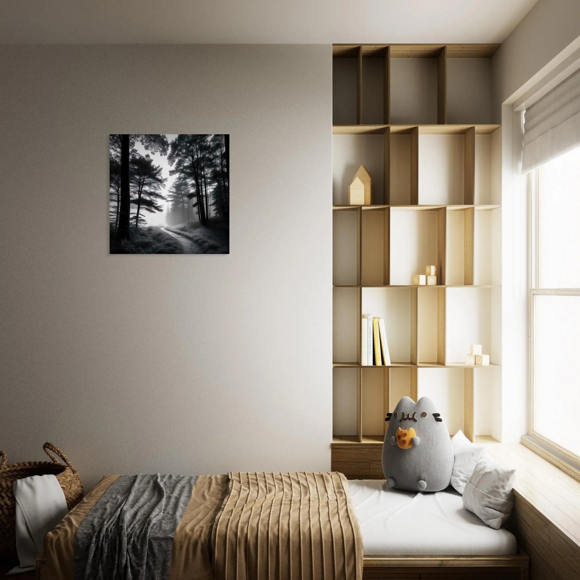 Moderner Forex-Druck - Landschaft - Schwarz-Weiß, Foto Stil, KI-Kunst - RolConArt, Landschaften,