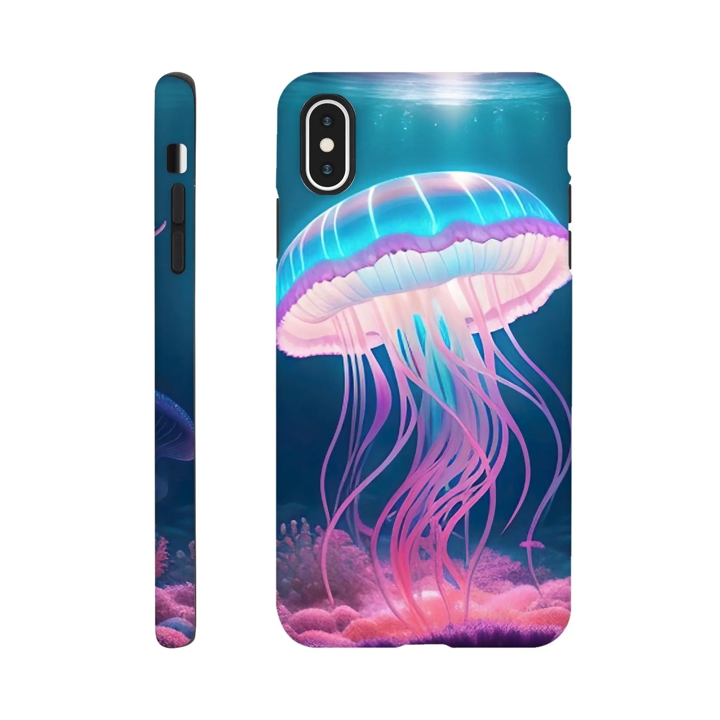 Smartphone-Hülle "Hart" - Qualle - Digitaler Stil, KI-Kunst RolConArt, Unterwasserlandschaften, iPhone-XS-Max