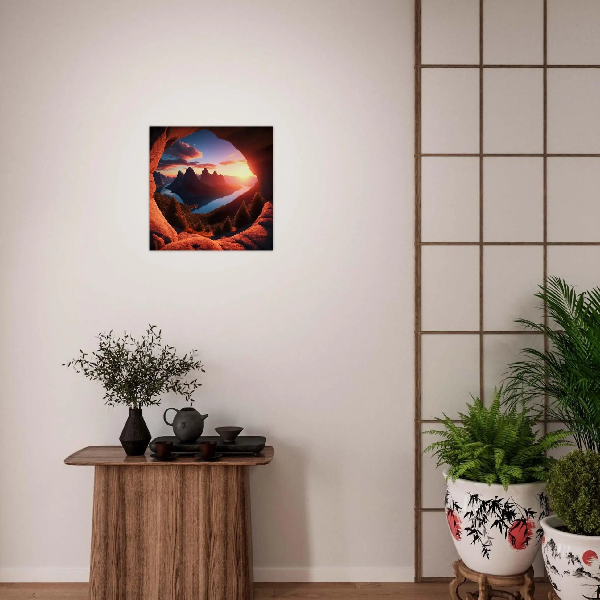 Moderner Forex-Druck - Bergpanorama - Foto Stil, KI-Kunst - RolConArt, Landschaften,