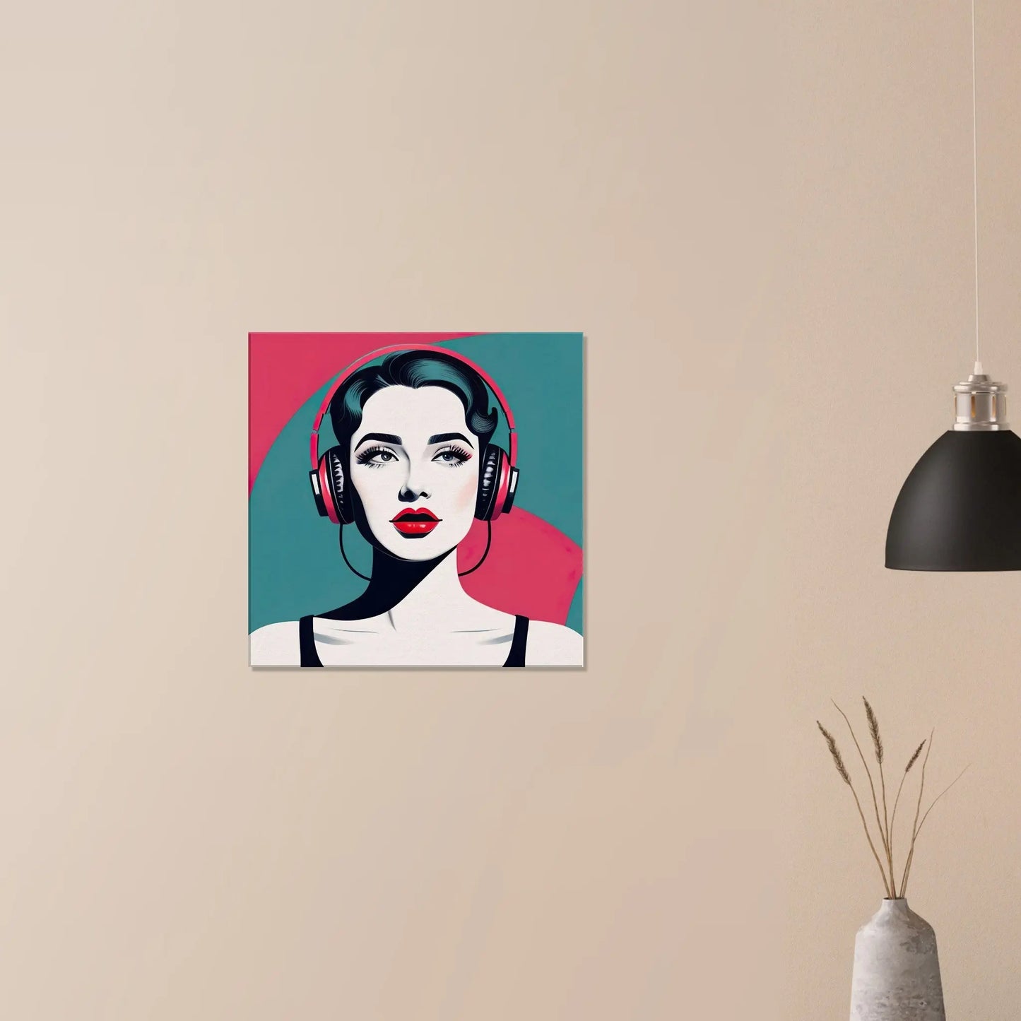 Leinwandbild - Frauenporträt im Retro Stil, KI-Kunst - RolConArt, Retro - Porträts,