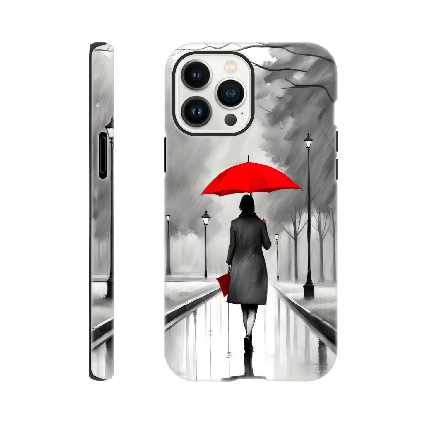 Smartphone-Hülle "Hart" - Frau Im Park - Malerischer Stil, KI-Kunst RolConArt, Malerischer Stil - Porträts, iPhone-13-Pro-Max