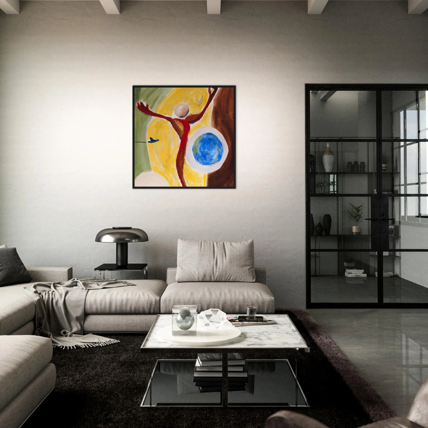 Gerahmtes Premium-Poster - Abstrakt - Malerischer Stil, KI-Kunst - RolConArt, Digitalkunst - Kreative Vielfalt,