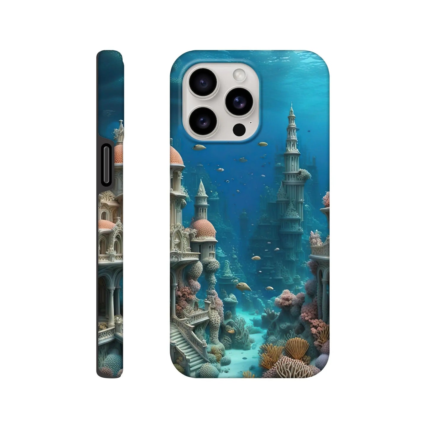 Smartphone-Hülle "Hart" - Unterwasserwelt - Digitaler Stil, KI-Kunst RolConArt, Unterwasserlandschaften, iPhone-15-Pro-Max