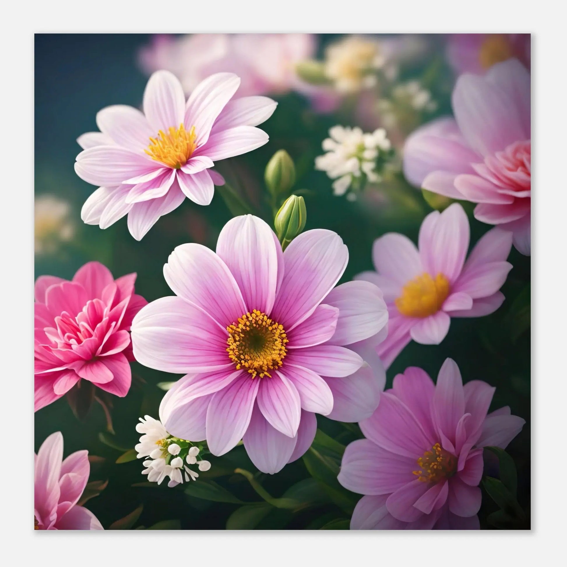 Aluminiumdruck - Windröschen Blumen - Foto Stil, KI-Kunst - RolConArt, Pflanzen,