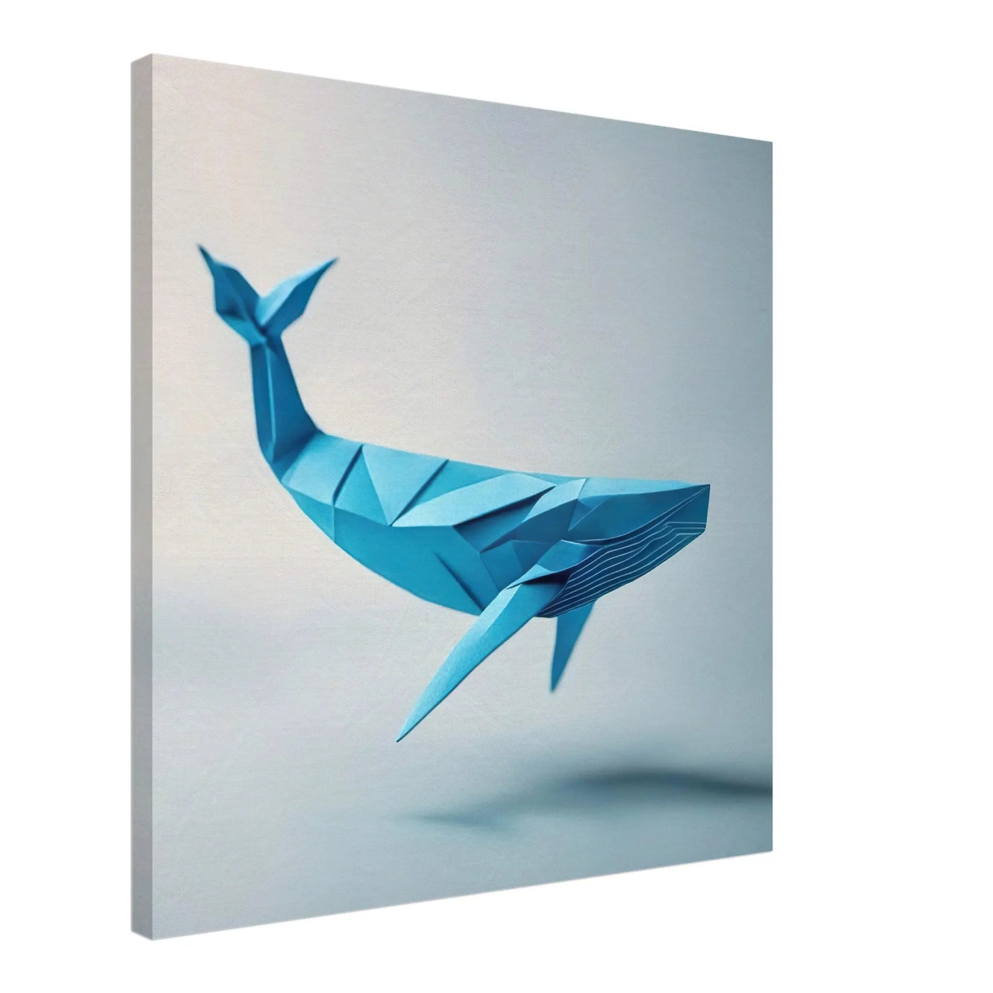 Leinwandbild - Blauwal - Origami Stil, KI-Kunst - RolConArt, Origami Kunst,