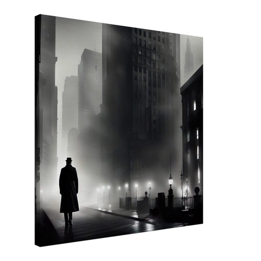 Leinwandbild - Stadtgänger - Schwarz-Weiß, Digitaler Stil, KI-Kunst - RolConArt, Schwarz-Weiß,